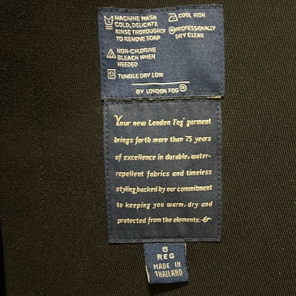 London Fog Black Trench Coat with Removable inner Liner - Size 8 - Picture 7 of 10